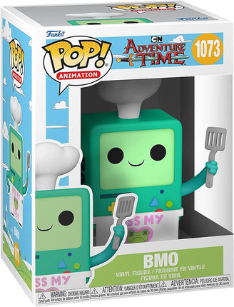Funko Pop! BMO Cook in window display box from Adventure Time series, labeled #1073.