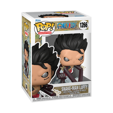 Snake-Man Luffy Funko Pop Vinyl Figure standing in battle stance with steam cloud base