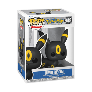 Funko Pop! Pokémon Umbreon #948 vinyl figure in multilingual EMEA packaging with window box display.