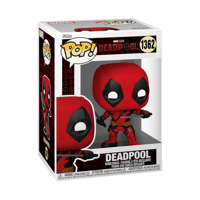 Funko Pop Deadpool #1362 box packaging – Marvel collectible figure