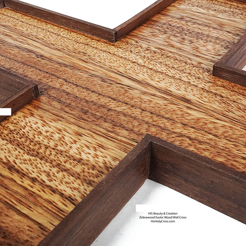 HIS Beauty & Creation - Zebrawood Bookmatched Cross