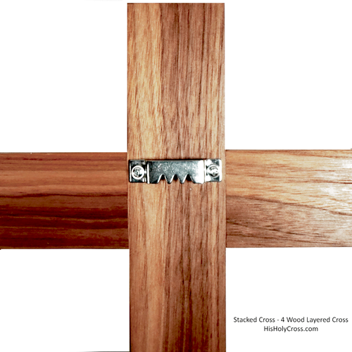Stacked 4 Wood Layered Wall Cross