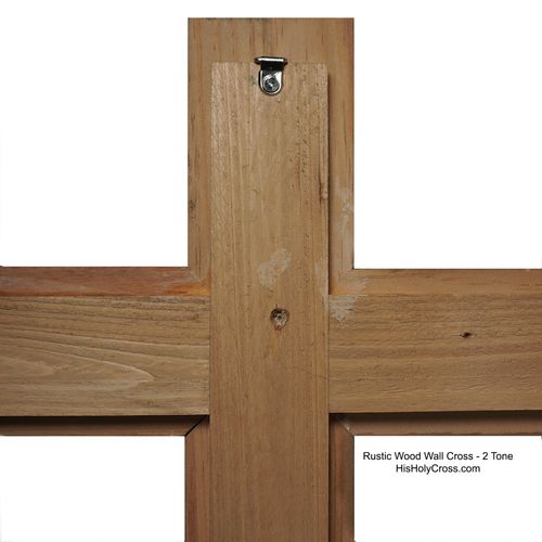Rustic 2 Tone Wood Wall Cross