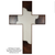 HIS Beauty & Creation - Bold Walnut & Sparkling White Epoxy Cross 18"