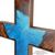 HIS Beauty & Creation - Burled Maple & Blue Epoxy Cross 12"