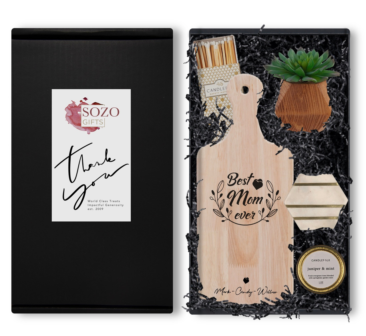 Celebration Collection - Engraved Cutting Board & Decor Gift Box