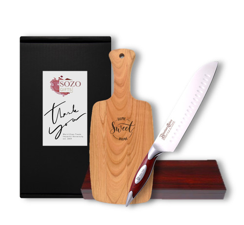 8" Santoku Knife & Cutting Board Gift Box