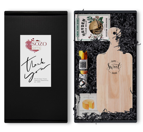 Salami, Cheese, Crackers & Engraved Serving Board Gift Box Salami, Cheese, Crackers & Engraved Serving Board Gift Box
