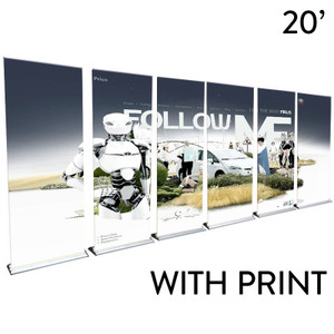 20ft. Retractable Banner Stand Wall - Professional Trade Show Backdrop 20ft. Retractable Banner Stand Wall - Professional Trade Show Backdrop