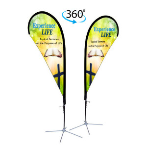 8ft. Double Sided Custom Teardrop Advertising Flag Kit with Banner 8ft. Double Sided Custom Teardrop Advertising Flag Kit with Banner