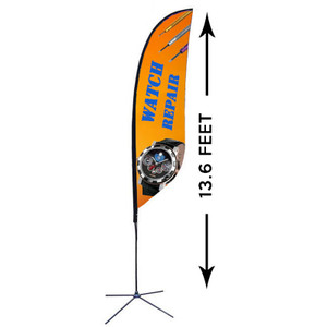 13ft. Custom Feather Advertising Flag Kit with Banner 13ft. Custom Feather Advertising Flag Kit with Banner