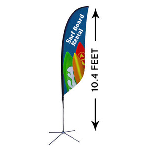 10ft. Custom Feather Advertising Flag Kit with Banner 10ft. Custom Feather Advertising Flag Kit with Banner