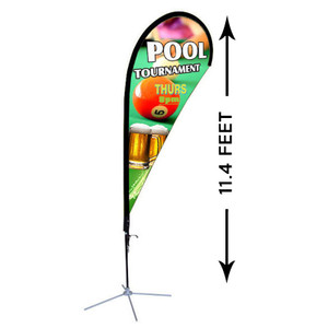 11ft. Custom Teardrop Advertising Flag Kit with Banner 11ft. Custom Teardrop Advertising Flag Kit with Banner