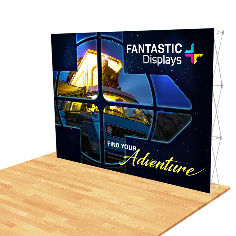 10ft. Stretch Fabric Pop Up Backdrop Display for Trade Shows
