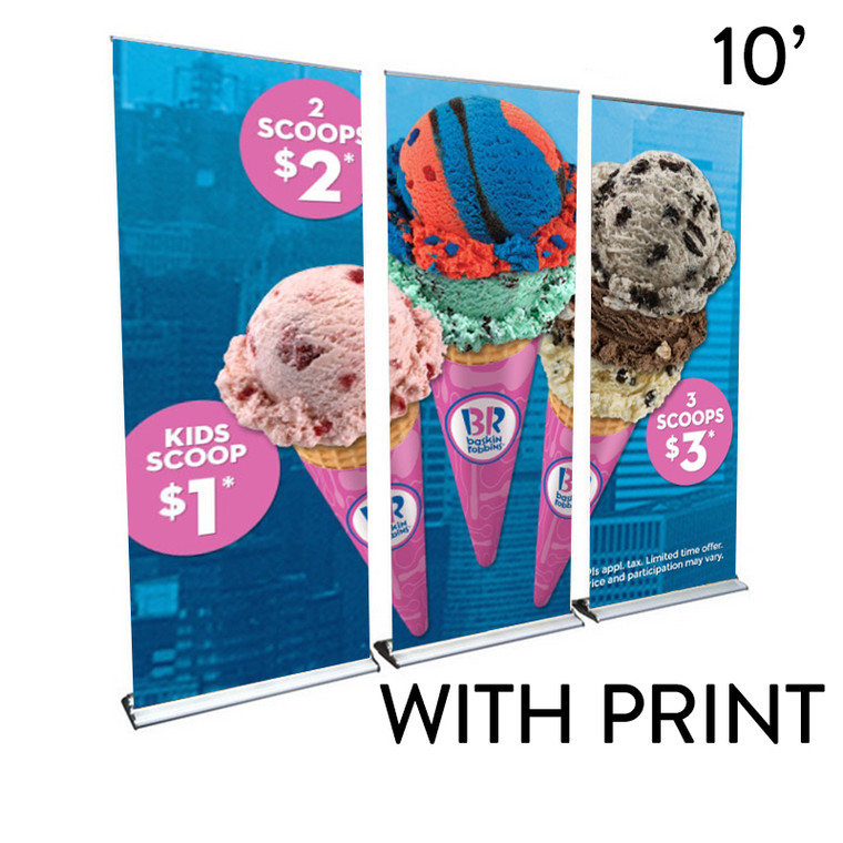 10ft. Retractable Banner Stand Wall - Professional Trade Show Backdrop