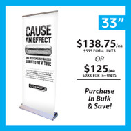 33" Retractable Roll Up Premium Banner Stand with Print