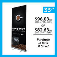 33" Retractable Roll Up Banner Stand with Print