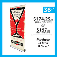 36" Retractable Roll Up Pro Line Banner Stand with Print