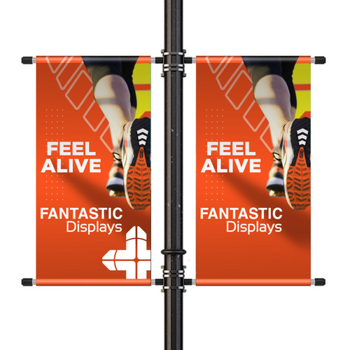 Adjustable Pole Sign Stands (Double Sided) - with Clamps Poster Display