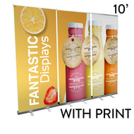 10ft. Retractable Banner Stand Wall - Economy Trade Show Backdrop