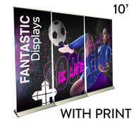 10ft. Retractable Banner Stand Wall - Premium Trade Show Backdrop