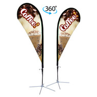 11ft. Double Sided Custom Teardrop Advertising Flag Kit with Banner