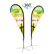 8ft. Double Sided Custom Teardrop Advertising Flag Kit with Banner