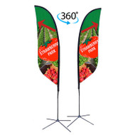 10ft. Double Sided Custom Feather Advertising Flag Kit with Banner