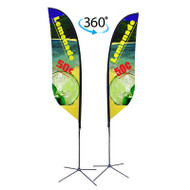 13ft. Double Sided Custom Feather Advertising Flag Kit with Banner