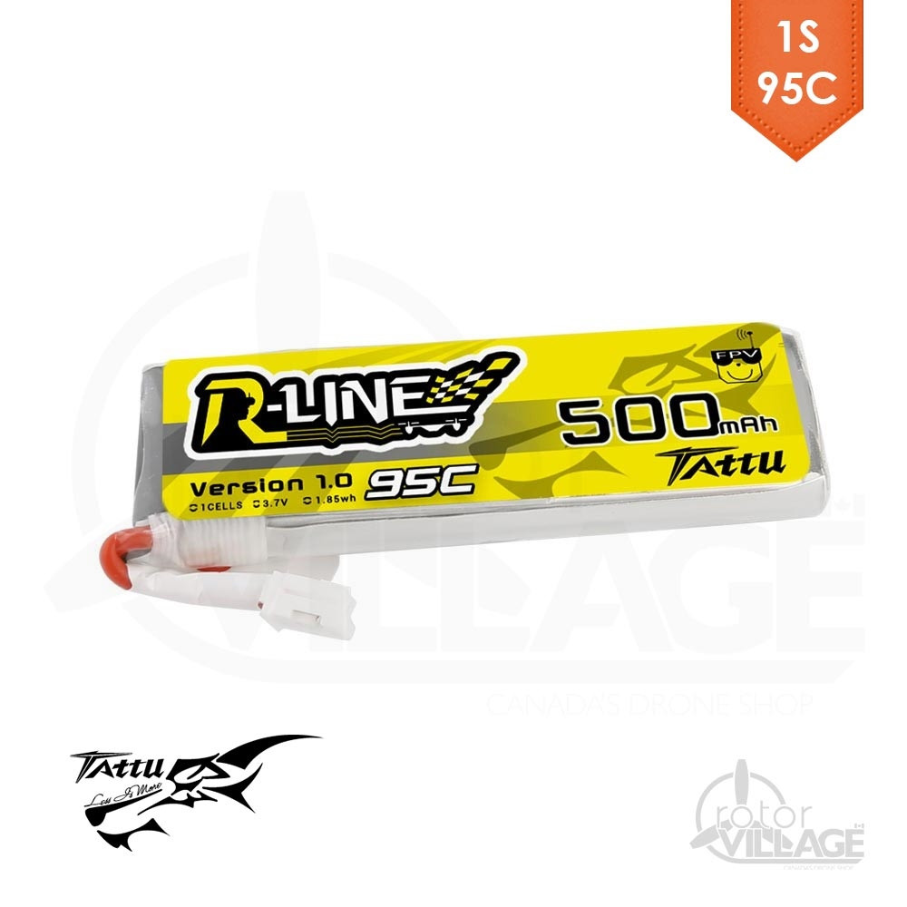 Tattu R-Line 500mAh 1S 95C Lipo PH2.0 - Rotor Village