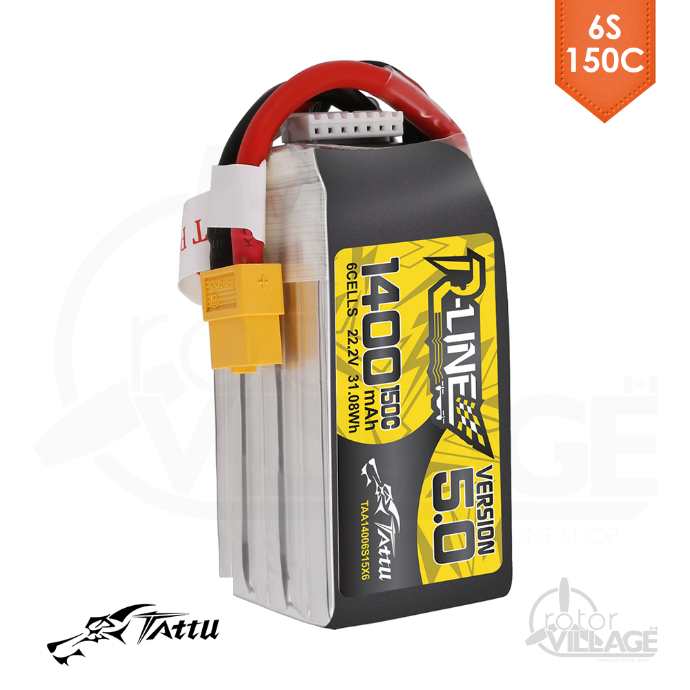 Tattu R-Line V5.0 1400mAh 6S 150C Lipo XT60 - Rotor Village
