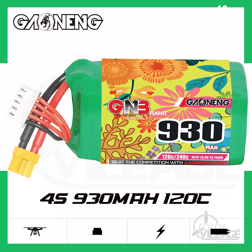 GNB 930mAh 4S 120C LiPo XT30 - Rotor Village