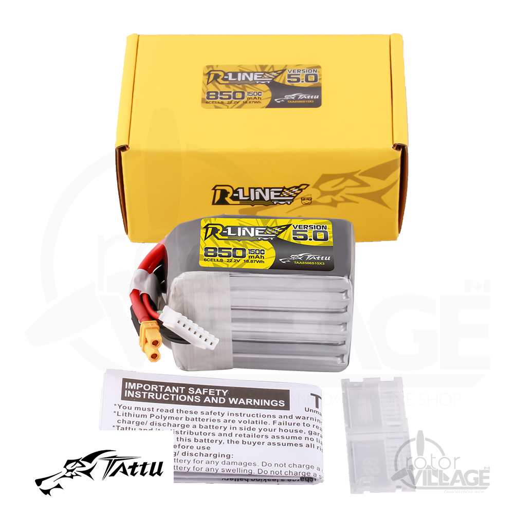 Tattuu R Line Logo Tattu R-Line V5.0 850mAh 6S 150C XT30 - Rotor Village