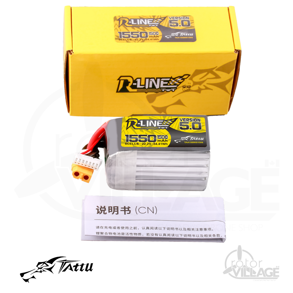 Tattu R-Line V5.0 1550mAh 6S 150C XT60 - Rotor Village