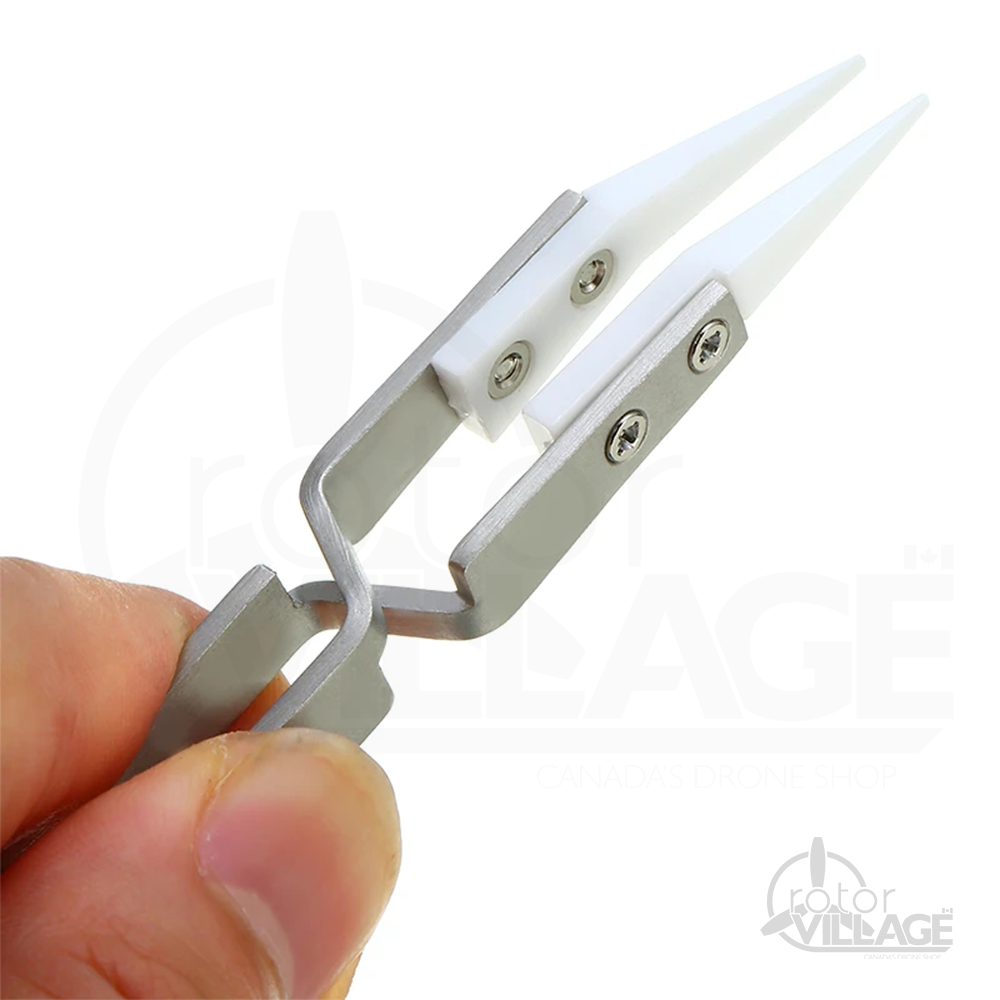 Uxcell Ceramic Tweezers Set – 2-Pack Straight & Curved, Non-Conductive & Heat-Resistant Up To 1000°C For Electronics And Coil Building