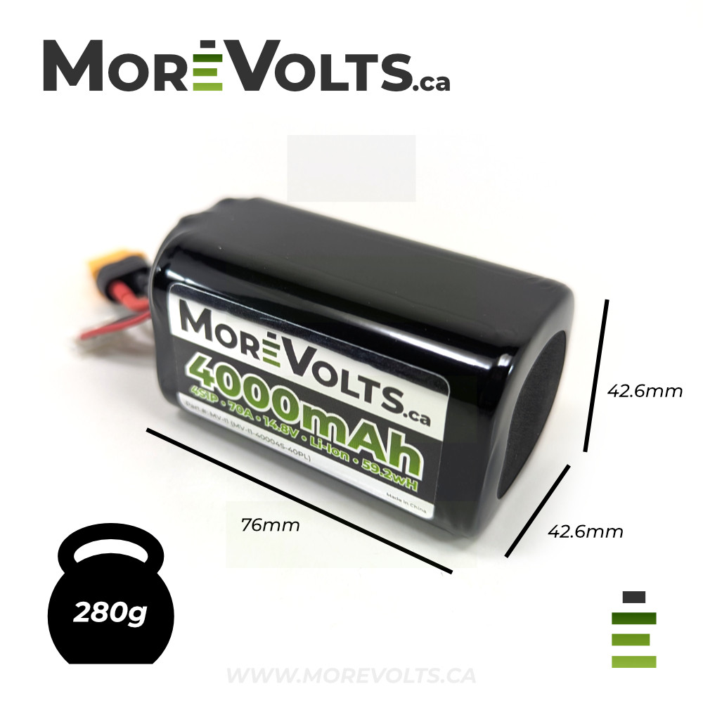 More Volts 21700 4S1P Pack - XT60H - 4000mAh