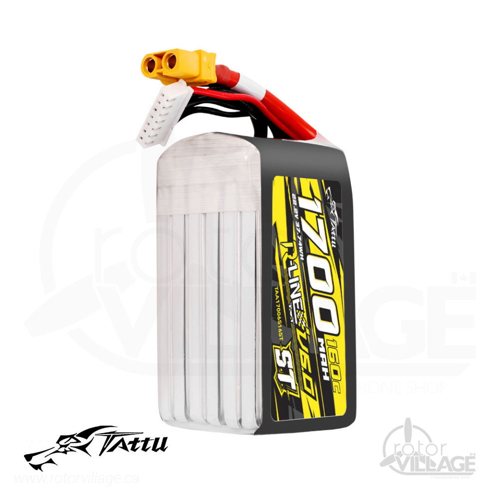 Tattu R-Line V6.0 ST 1700mAh 6S 160C Lipo XT60 - Rotor Village