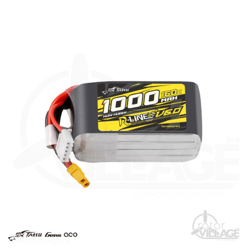 Tattu 1000mAh 4S 160C 14.8V R-Line V6.0 Lipo Battery XT30