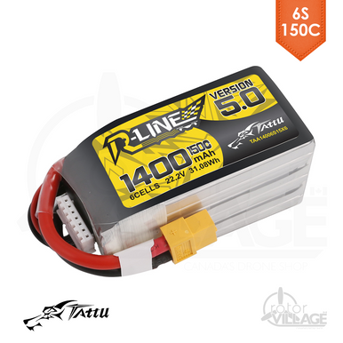 Tattu 5100mah 6S 95C 22.2V R-Line Lipo Battery with AS150 Plug