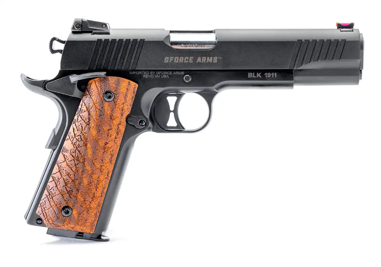 Chronicle 1911 Laser Engraved Wooden Grip - Rugged Terrain Pattern