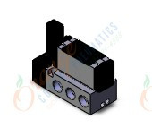 SMC VFS5100R3F06T valve sgl plugin base mt, VFS5000 SOL VALVE 4/5 PORT Orange Coast