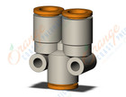 SMC KQ2U09-00A fitting, union y, KQ2 FITTING (sold in packages of 10; price is per piece)