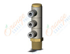 SMC KQ2VT04-02AS fitting, tple uni male elbow, KQ2 FITTING (sold in packages of 10; price is per piece)