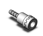 SMC KK130S-09B s coupler, w/barb fitting, KK13 S COUPLERS (must be purchased in increments of 5)