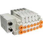 SMC SS5V1-W16SA2WD-04BRS-C4 mfld, plug-in w/si unit, SS5V1 MANIFOLD SV1000