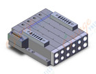 SMC SS5V4-10FD1-04BS-02T mfld, plug-in, d-sub connector, SS5V4 MANIFOLD SV4000