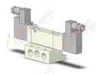 SMC VQZ3451-5YZ1-02T valve, base mount, din (dc), VQZ3000 VALVE, SOL 4/5-PORT