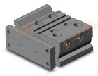 SMC MGPM20TF-10Z cyl, compact guide, slide brg, MGP COMPACT GUIDE CYLINDER
