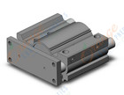 SMC MGPM80TN-100Z cyl, compact guide, slide brg, MGP COMPACT GUIDE CYLINDER