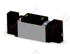 SMC VFR4300-3FZC valve dbl plug-in base mount, VFR4000 SOL VALVE 4/5 PORT